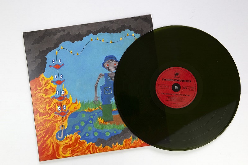 King Gizzard & the Lizard Wizard "Fishing for Fishies" vinyl. Manufactured by Key Production.