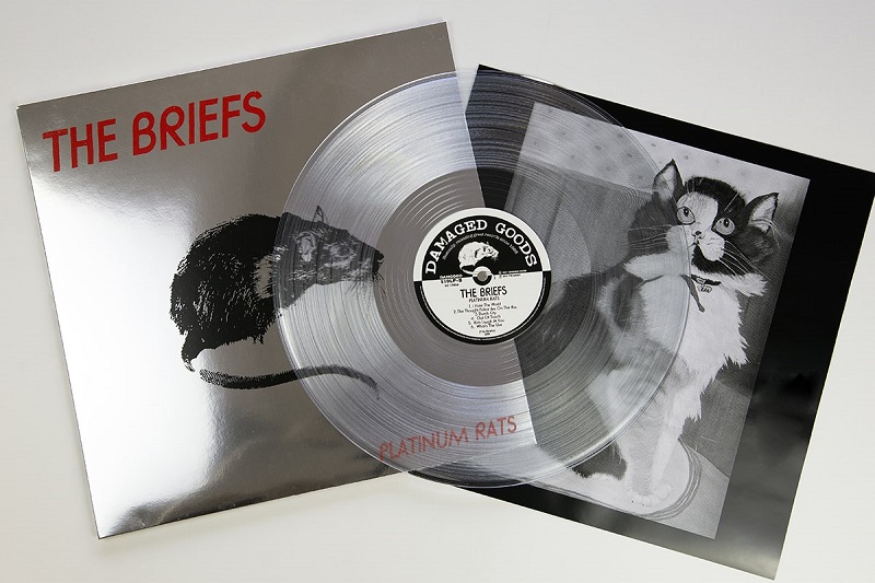 The Briefs "Platinum Rats" clear transparent vinyl. Manufactured by Key Production.