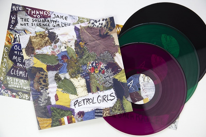 Petrol Girls "Cut & Stitch" transparent green, purple and standard vinyl. Manufactured by Key Production.