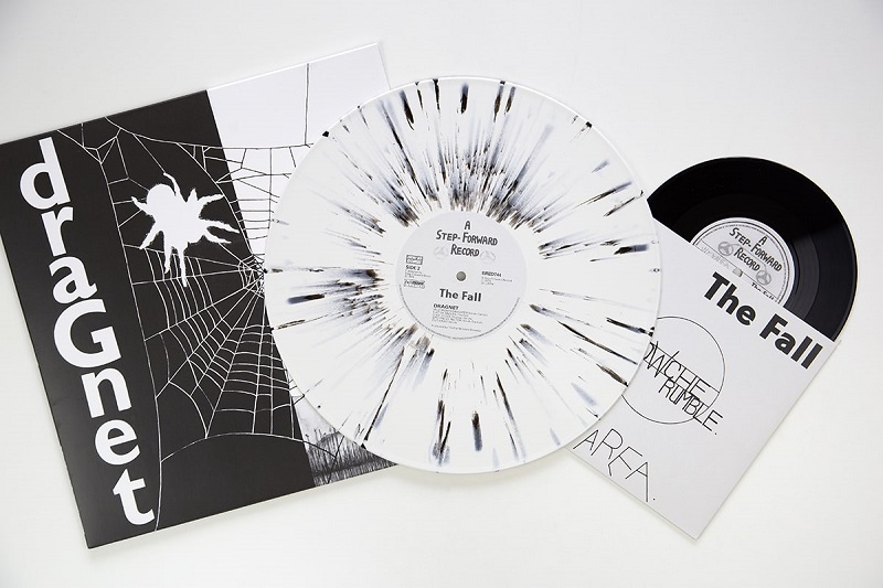 The Fall "Dragnet" black and white splatter vinyl. Manufactured by Key Production.