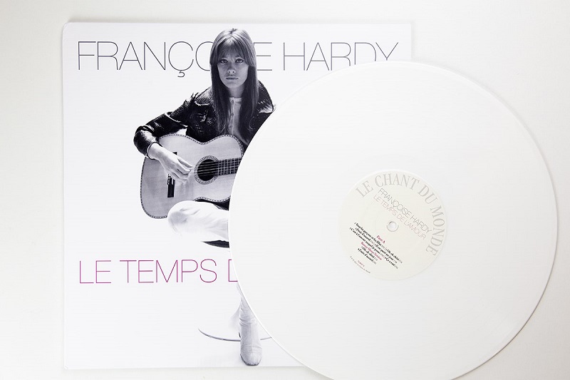 Francoise Hardy "Le Temps de l'amour" white coloured vinyl. Manufactured by Key Production