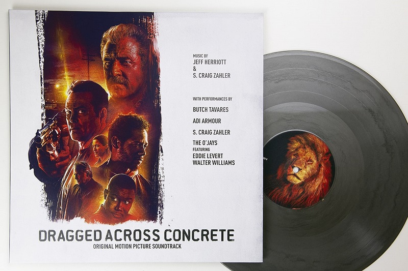 Various "Dragged Across Concrete" grey cloudy vinyl (OST). Manufactured by Key Production.