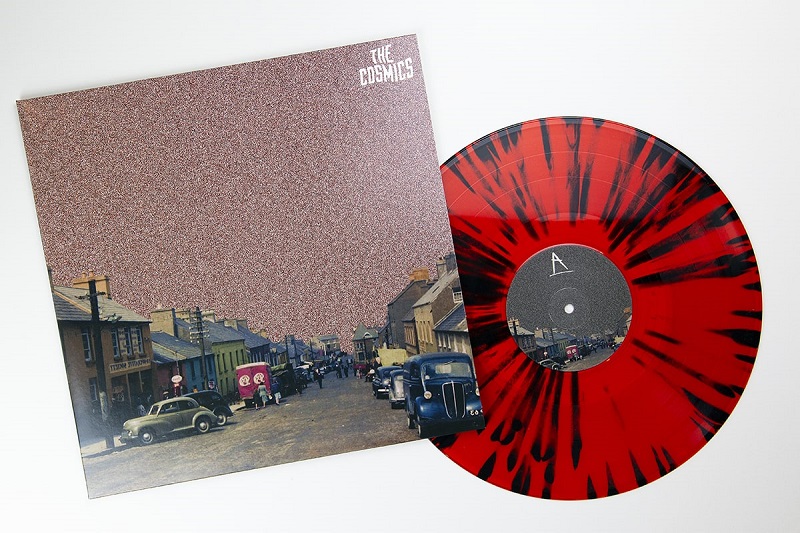 The Cosmics "The Cosmics" red and black splatter vinyl. Manufactured by Key Production.