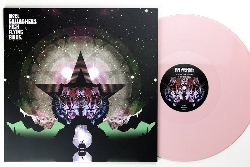 Noel Gallagher's High Flying Birds "Black Star Dancing" pink coloured vinyl. Manufactured by Key Production.