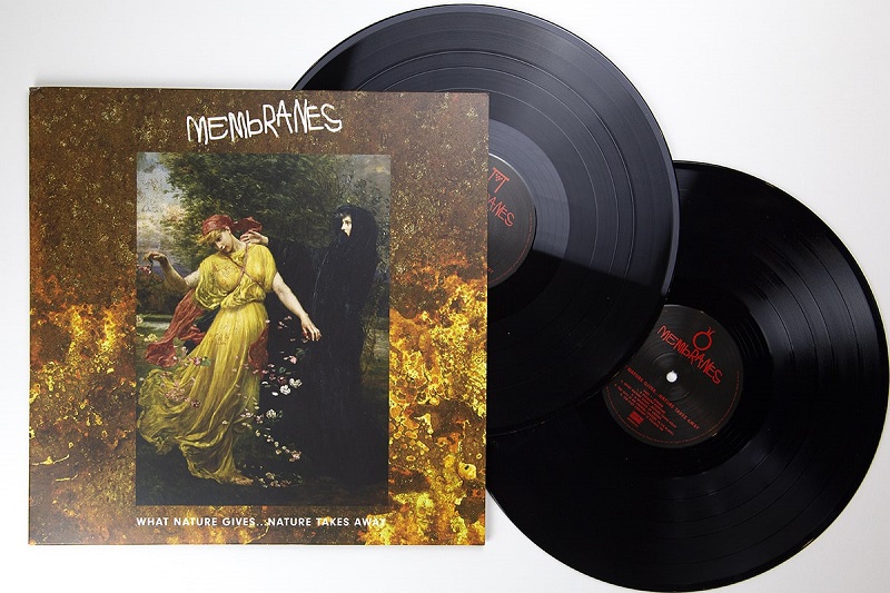 Membranes "What Nature Gives… Nature Takes Away" double black vinyl. Manufactured by Key Production.