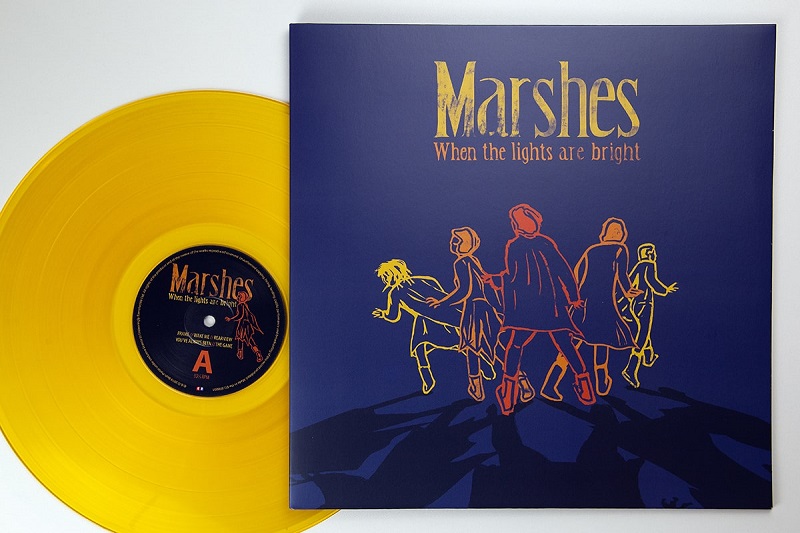 Marshes "When the lights are bright" yellow coloured vinyl. Manufactured by Key Production.