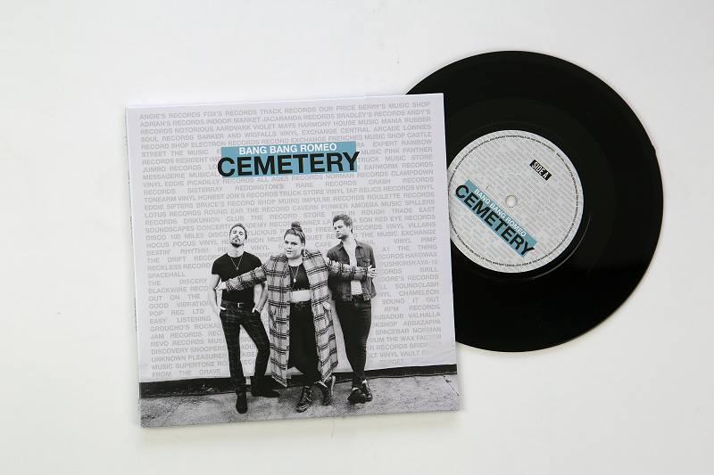 Bang Bang Romeo "Cemetry / Creep" vinyl. Manufactured by Key Production.