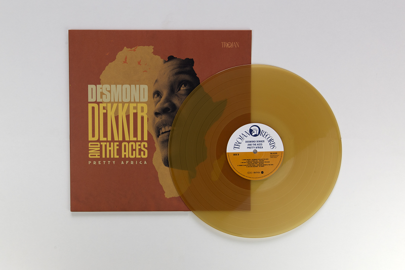 Desmond Dekker "Pretty Africa" yellow transparent vinyl. Manufactured by Key Production.