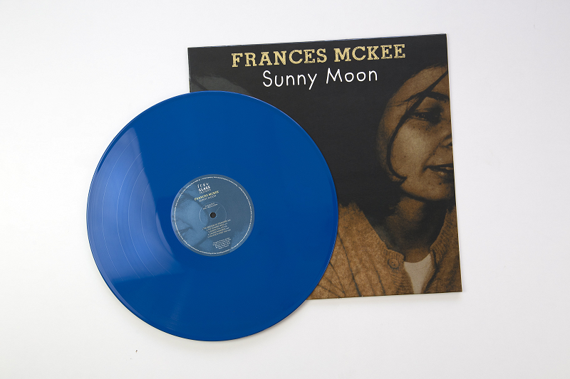 Frances Mckee "Sunny Moon" blue coloured vinyl. Manufactured by Key Production.