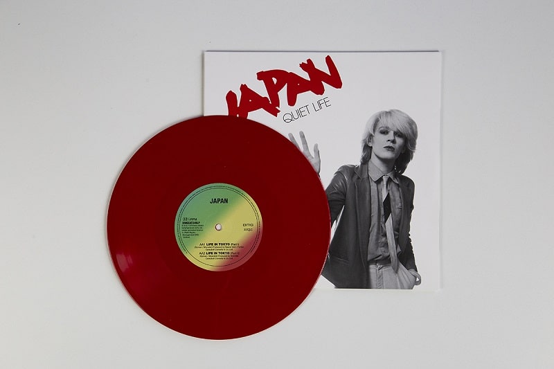 Japan "Life In Tokyo / Quiet Life" red coloured vinyl. Manufactured by Key Production.